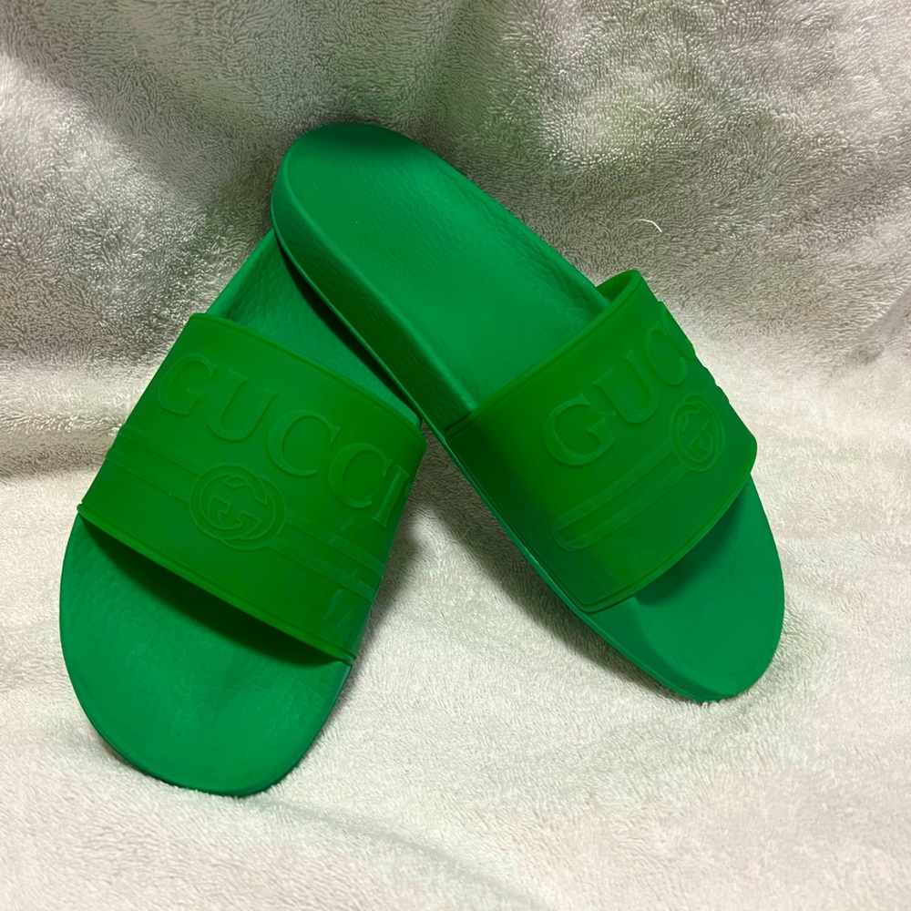 Gucci Green Slide Sandals